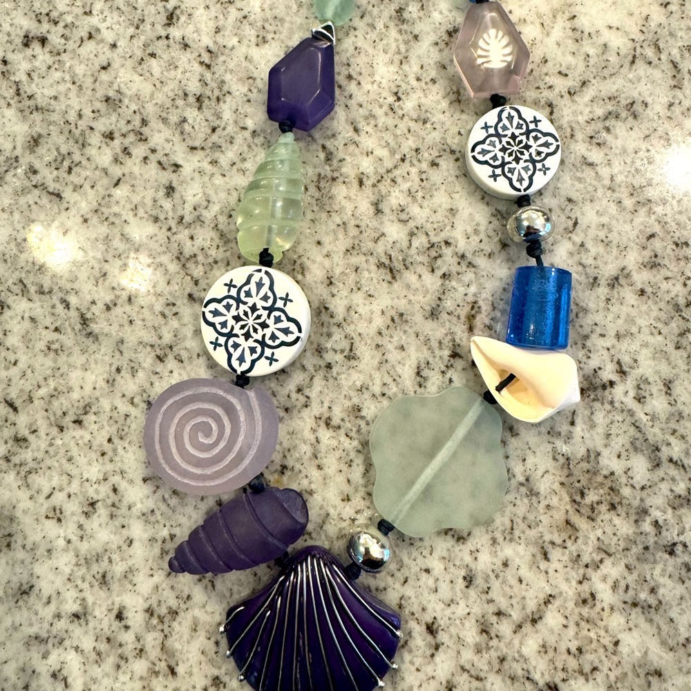 Chicos Nautical/Shell Statement Necklace - image 1